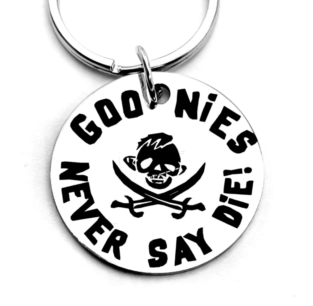 3/$25 The Goonies Never Say Die! Stainless Steel Keychain NEW